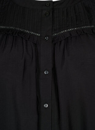 Chemise blouse avec volants et plis, Black, Packshot image number 2
