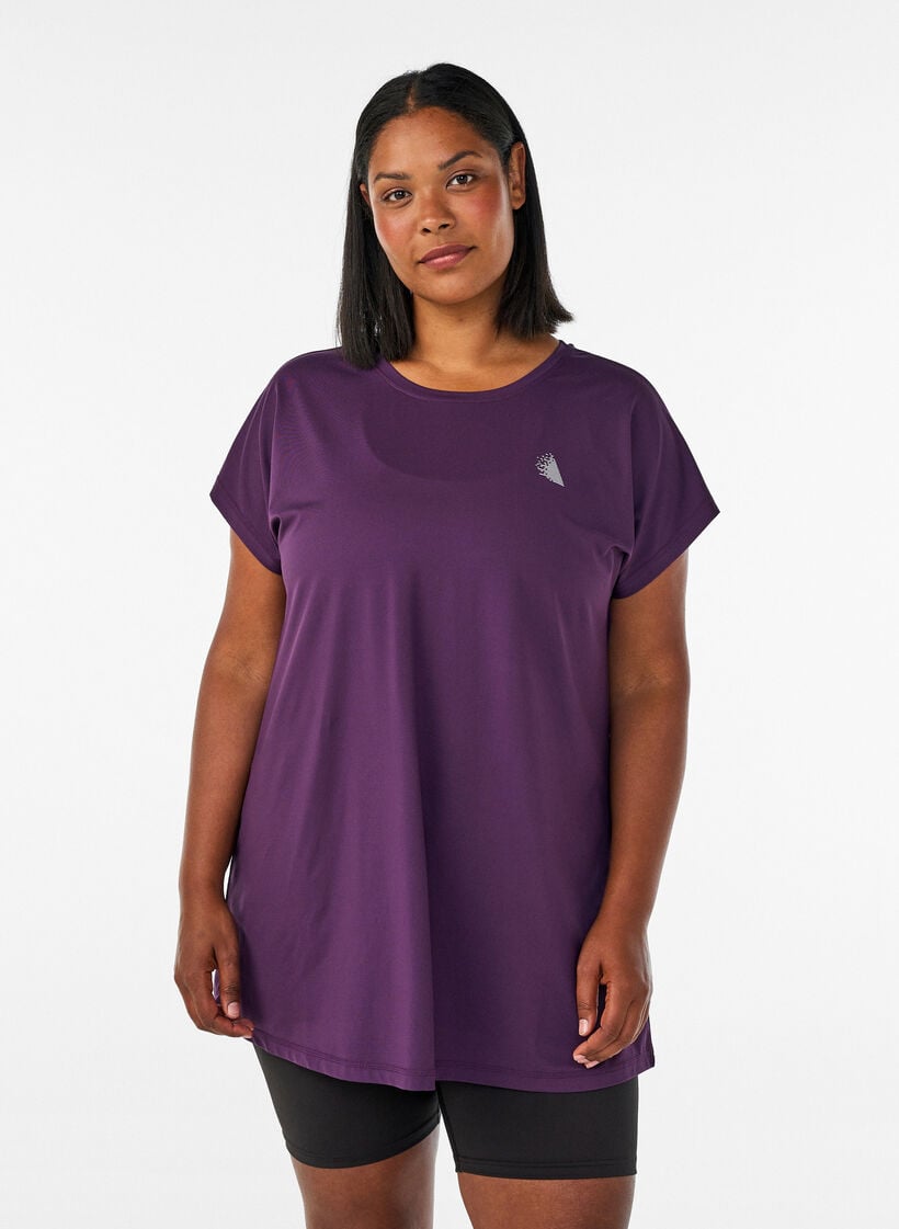 Lang workout T-shirt, Paars, Model image number 0
