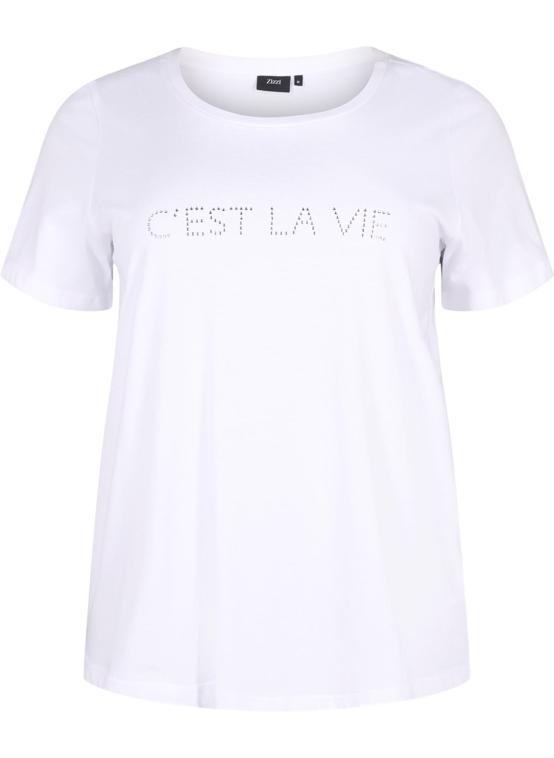 Zizzi T-shirt avec strass, B.White W.Rhinestone, Packshot image number 0