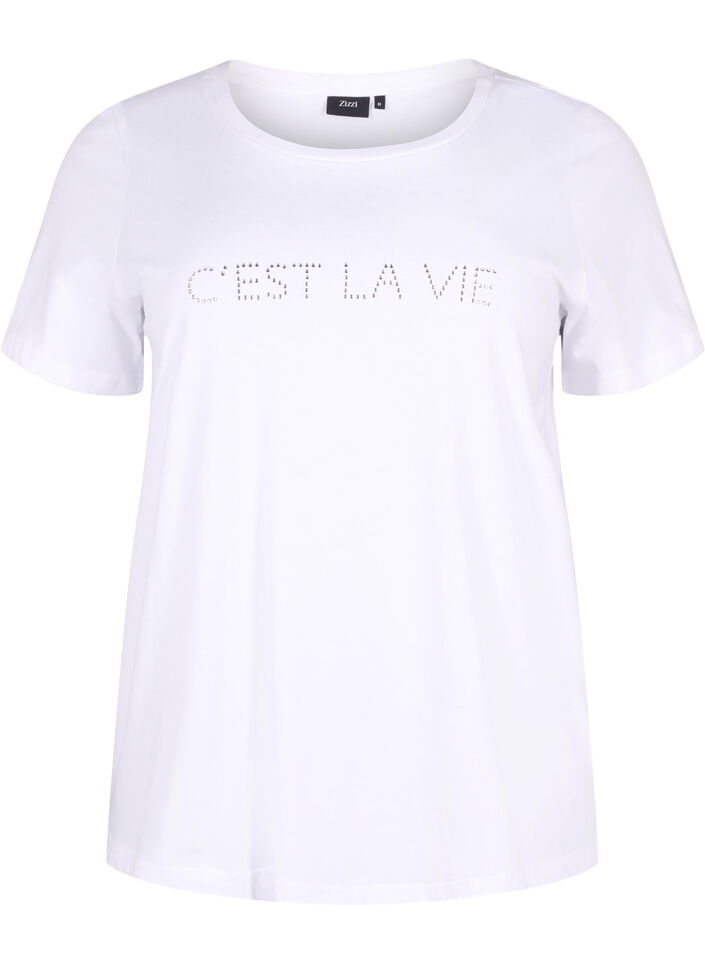 T-shirt avec strass, B.White W.Rhinestone, Packshot image number 0