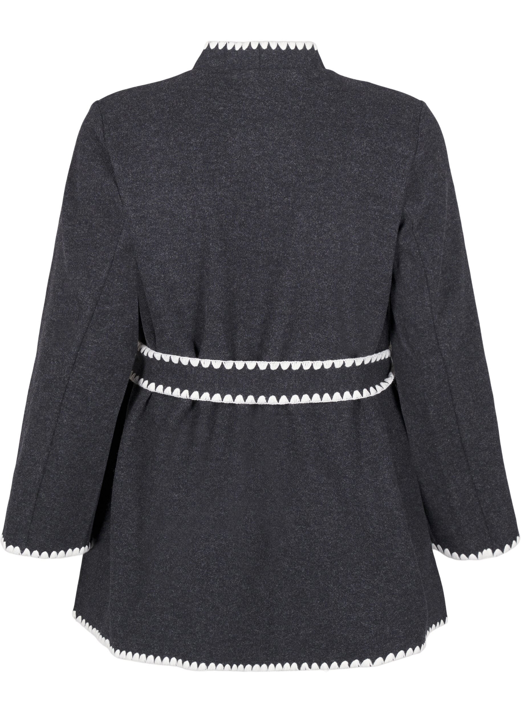 ZizziJas met contrastkleurige randen, Dark Grey Melange, Packshot image number 1