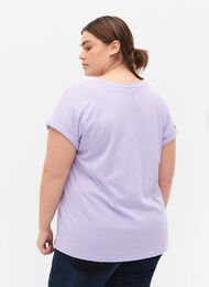 T-shirt à manches courtes en coton mélangé, Lavender, Model