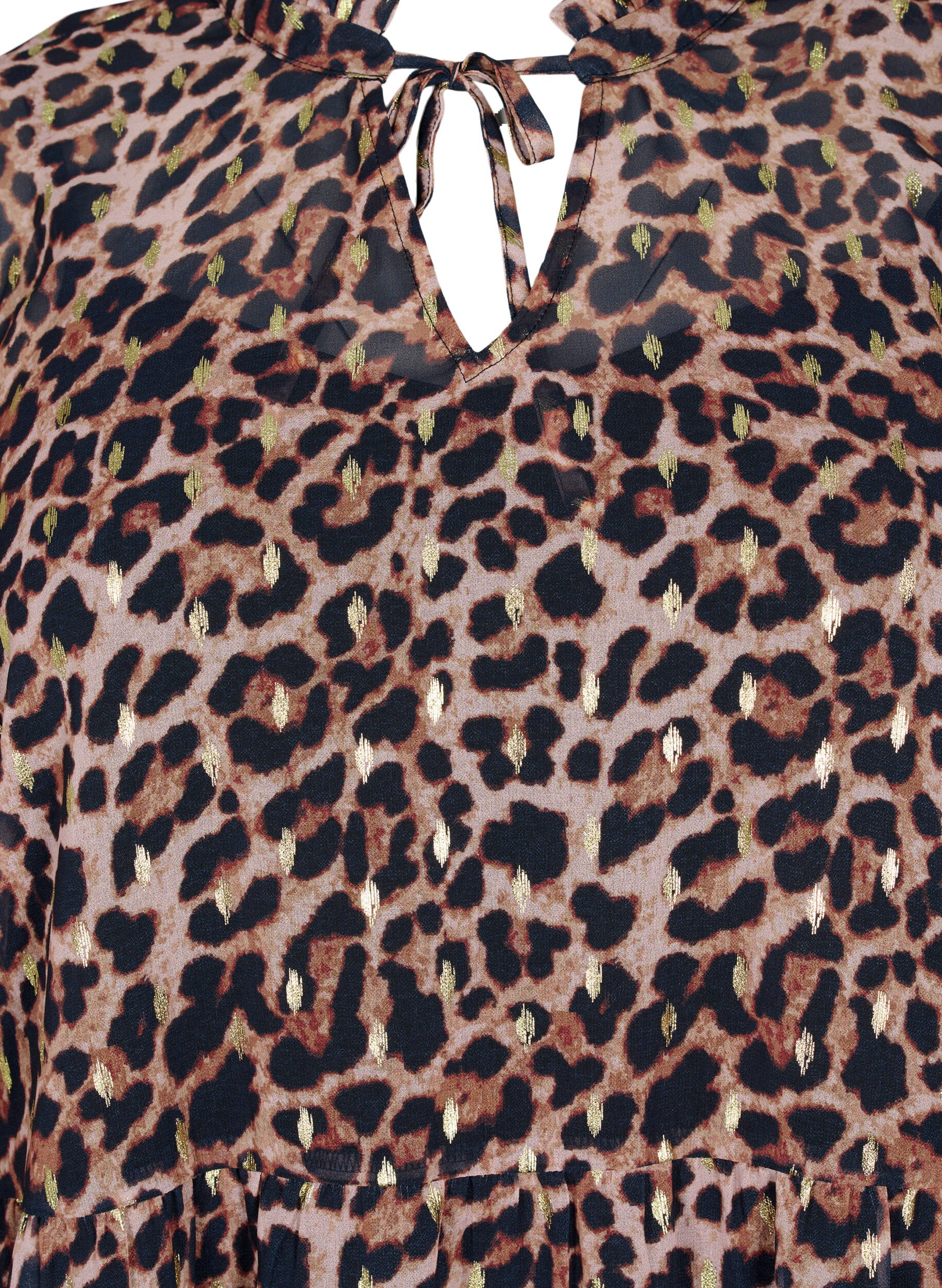ZizziTuniek met leo print en lurex, Leopard AOP, Packshot image number 2