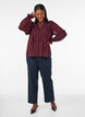 Transparante blouse met ruches en striksluiting, Rood, Model image number 1