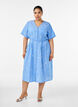 Robe chemise en coton avec des fleurs brod&eacute;es, Bleu Clair, Model image number 0