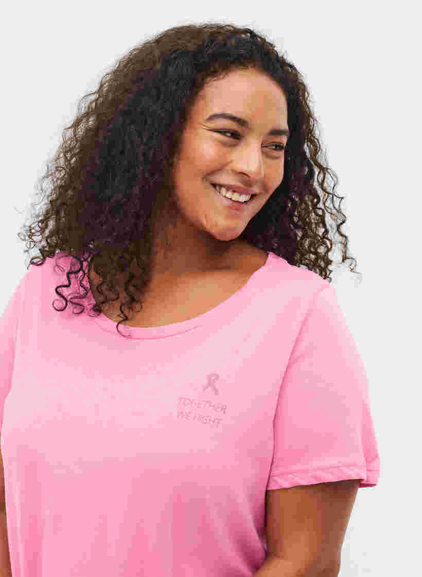 Support the breasts - T-shirt en coton, Wild Orchid, Model image number 2