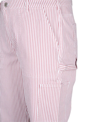Jean cargo à rayures avec une coupe droite, Rose White Stripe, Packshot image number 2