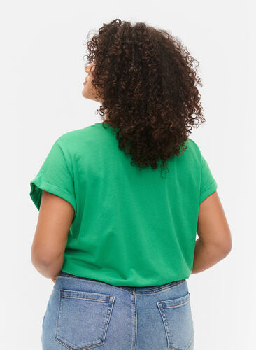 T-shirt à manches courtes en coton mélangé, Kelly Green, Model image number 1