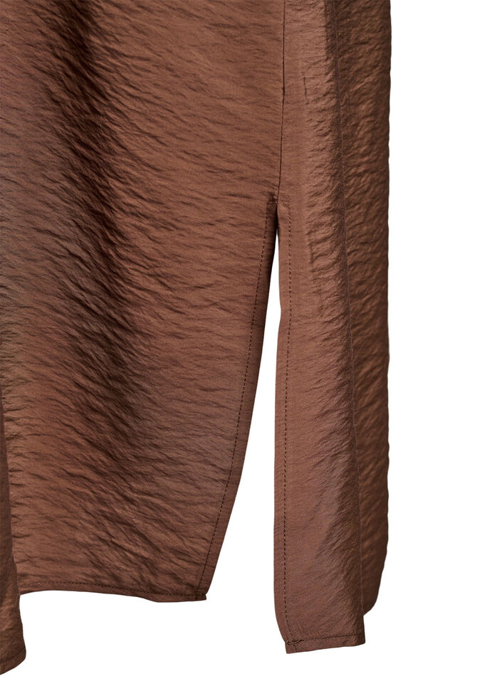 Jurk met V-hals van viscose, Bruin, Packshot image number 3