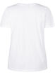 Katoenen T-shirt met strassteentjes, Bright White, Packshot image number 1