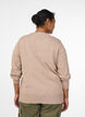Vest met ronde hals en stofbedekte knopen, Beige, Model image number 2