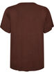 T-shirt en viscose avec strass, Marron, Packshot image number 1