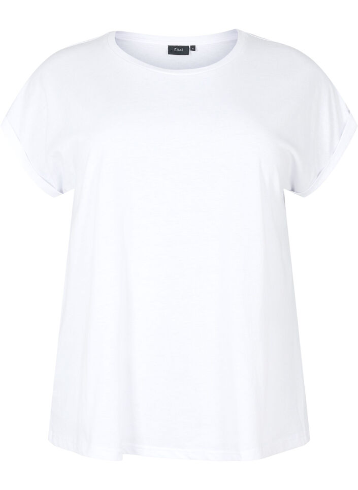 T-shirt &agrave; manches courtes en coton m&eacute;lang&eacute;, Blanc, Packshot image number 0