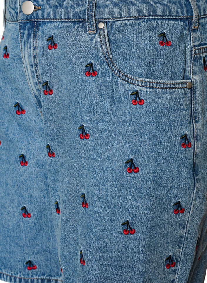 Short en jean brod&eacute;, Bleu Clair, Packshot image number 2