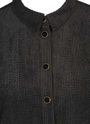 Robe courte en velours avec boutons, Black, Packshot image number 2