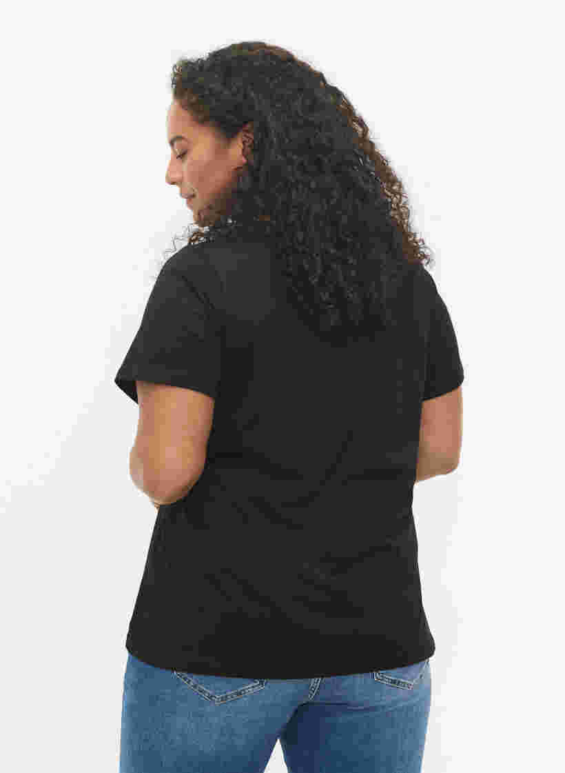 T-shirt en coton à manches courtes avec imprimé, Black Love, Model image number 1