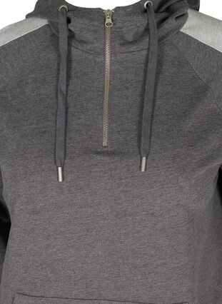 Sweatshirt met capuchon en zak, Dark Grey Melange, Packshot image number 2