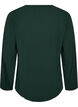 Viscose blouse met V-hals en afgeronde zoom, Groen, Packshot image number 1