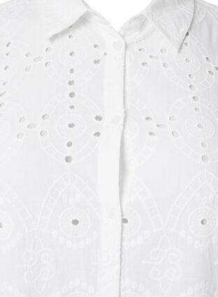 Robe chemise avec broderie anglaise, Bright White, Packshot image number 2