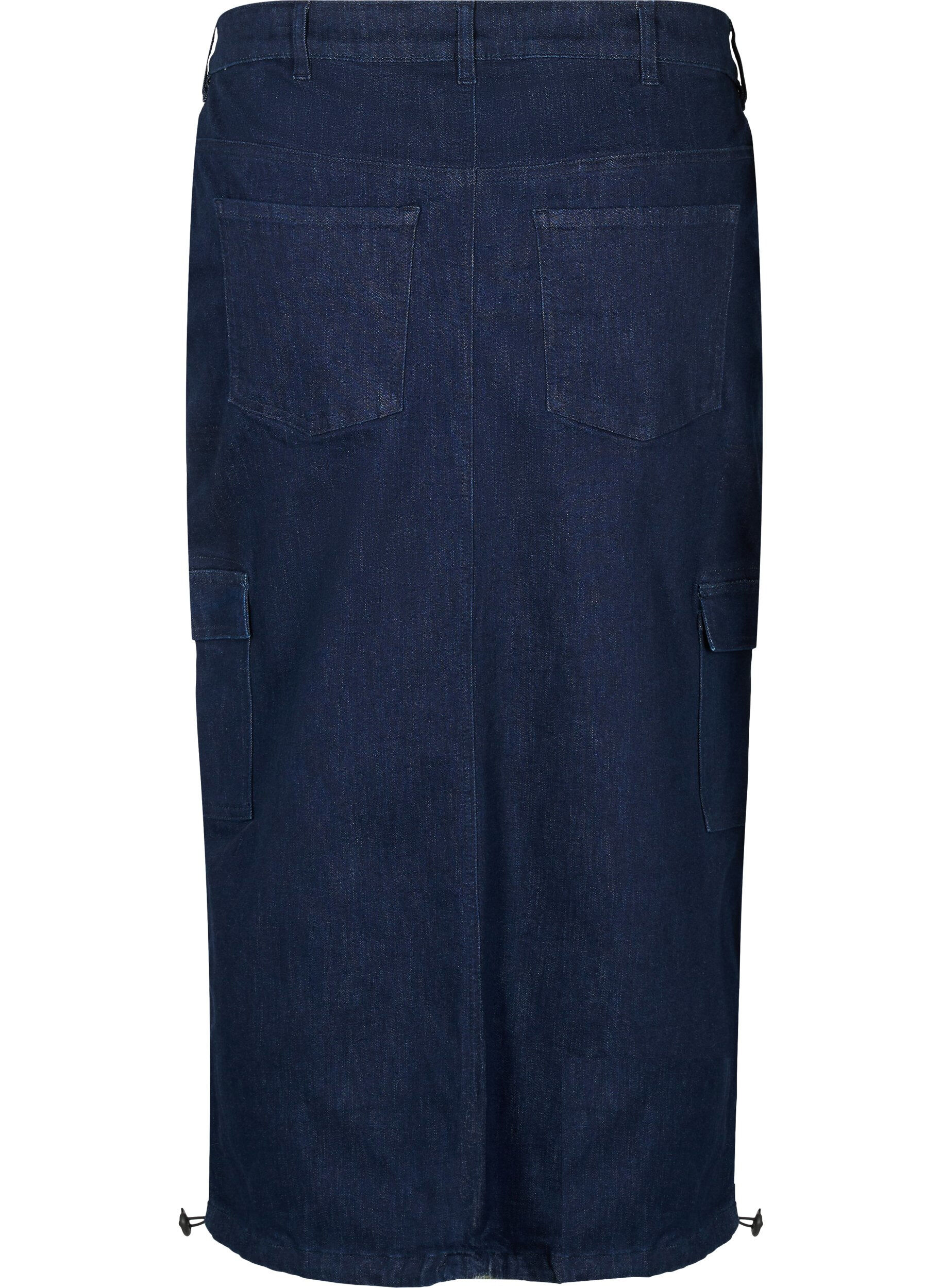 ZizziDenim maxi-rok, Dark Blue Denim, Packshot image number 1