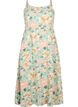 Gebloemde viscose strappy jurk met smock, Green Flower, Packshot image number 0