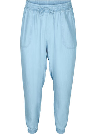 Pantalon ample en lyocell, Light blue denim, Packshot image number 0