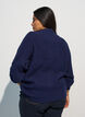 Pull c&ocirc;tel&eacute; &agrave; manches bouffantes et boutons, Bleu, Model image number 2