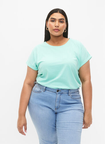 T-shirt à manches courtes en coton mélangé, Cabbage, Model image number 0