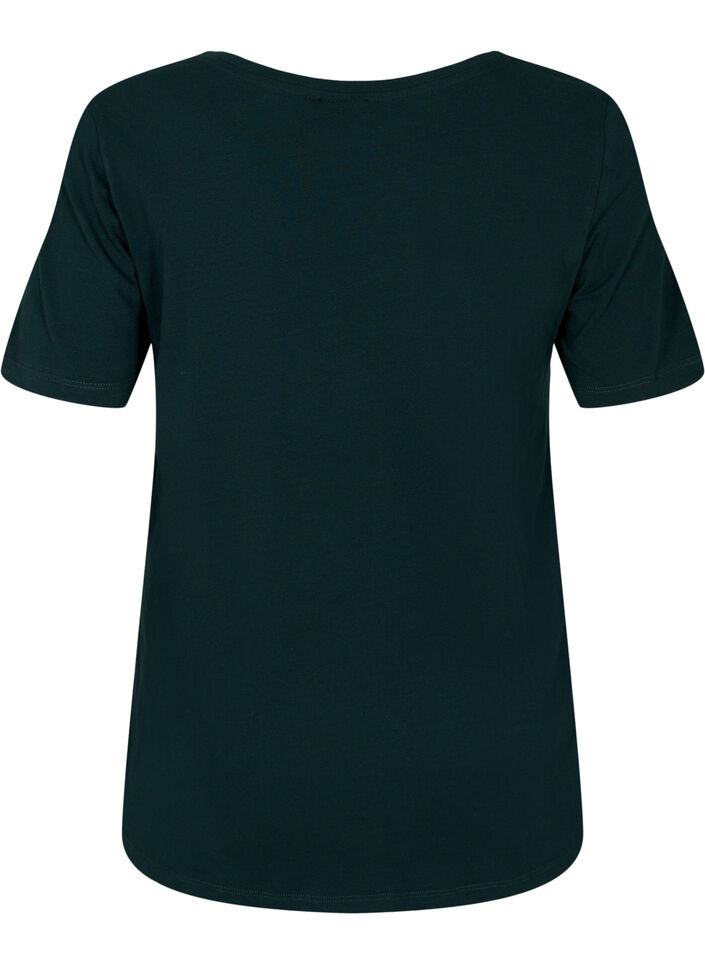 Basic t-shirt in effen kleur met katoen, Groen, Packshot image number 1