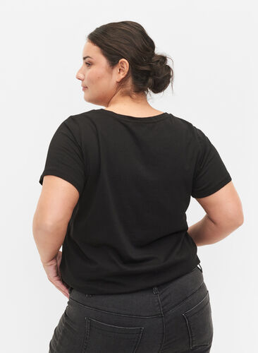Katoenen t-shirt met korte mouwen en opdruk, Black Rock, Model image number 1