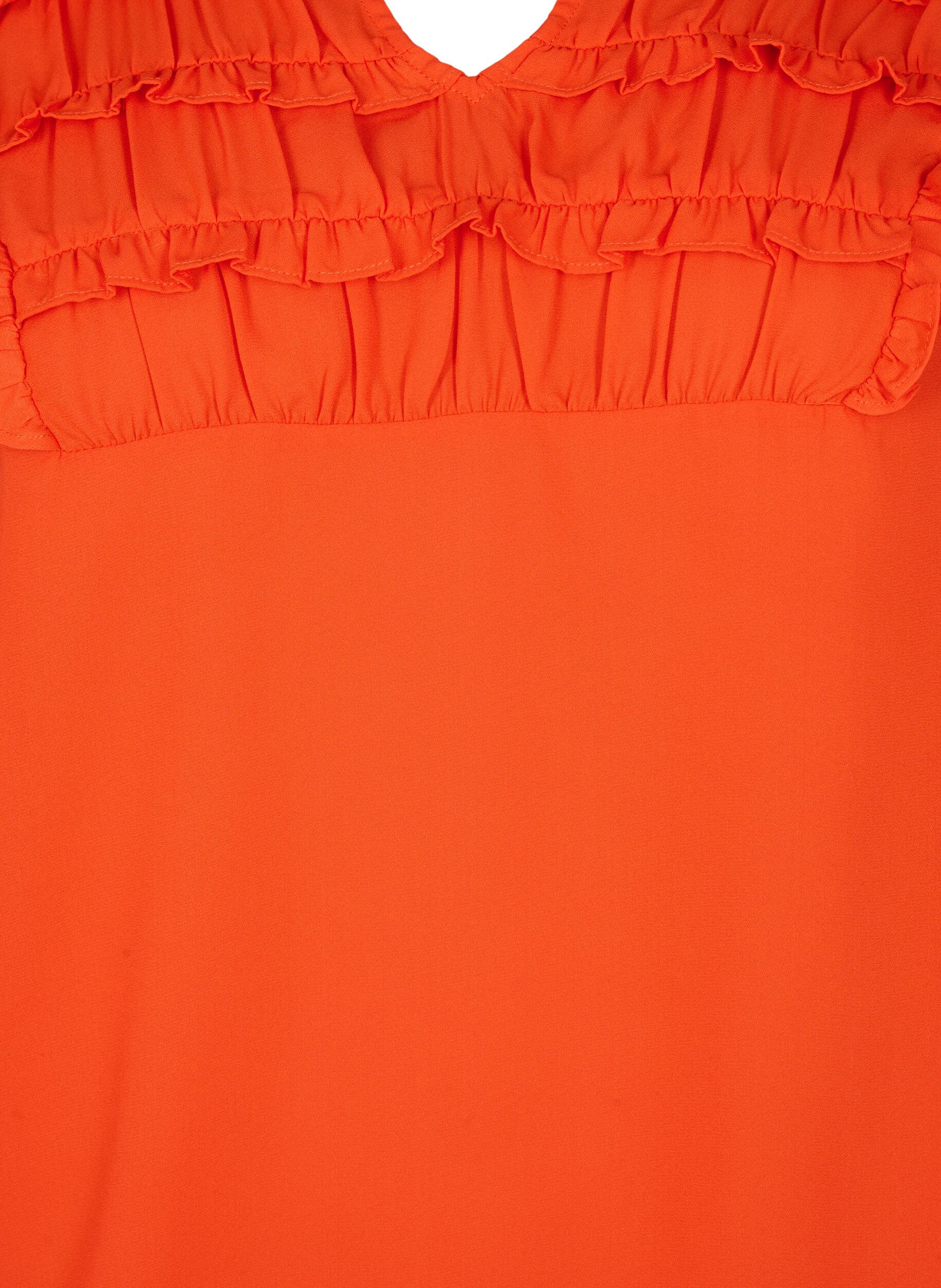 ZizziBlouse met franjes en lange mouw, Orange.com, Packshot image number 2