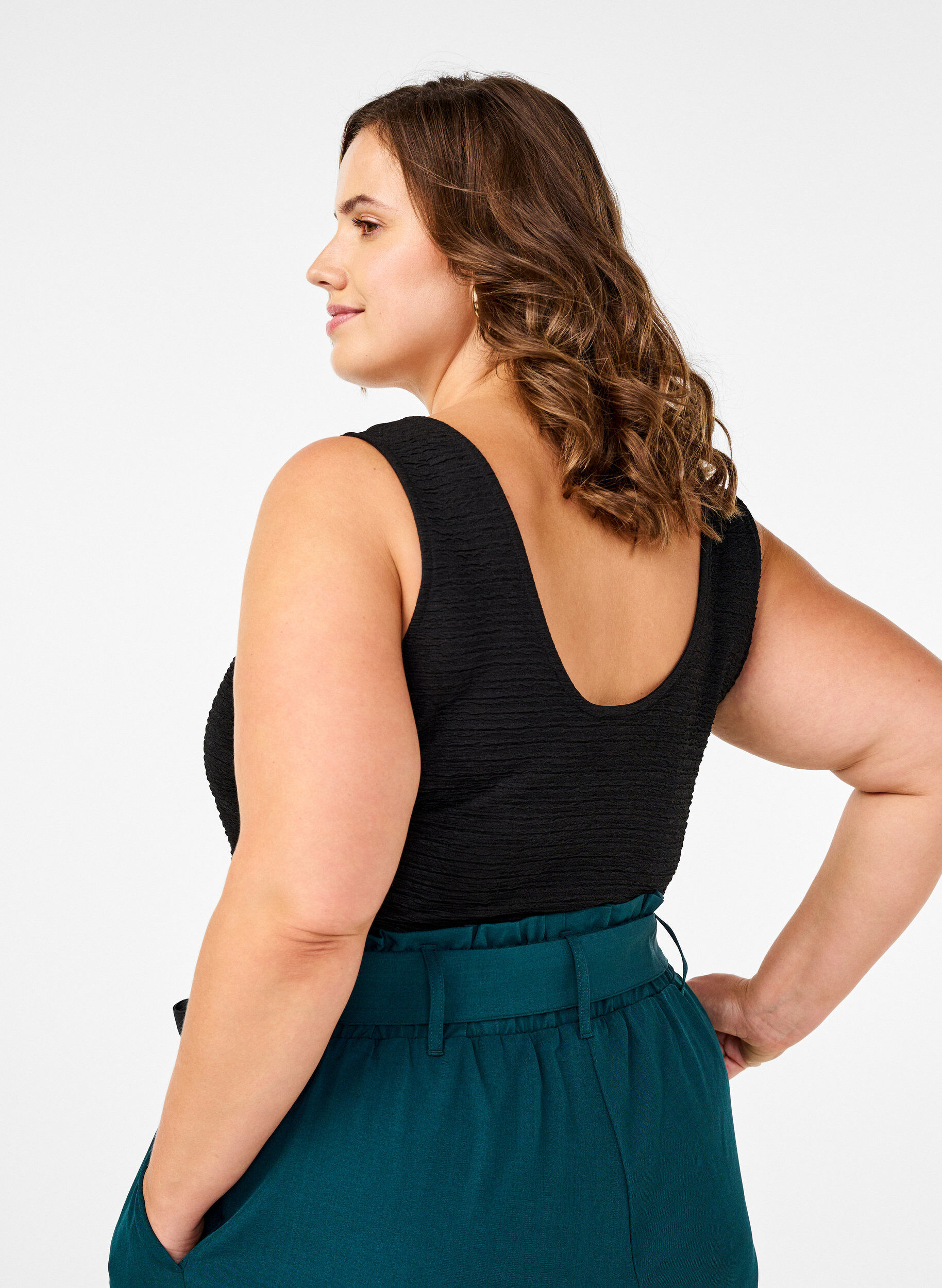 ZizziMouwloze bodysuit met textuur, Black, Model image number 1