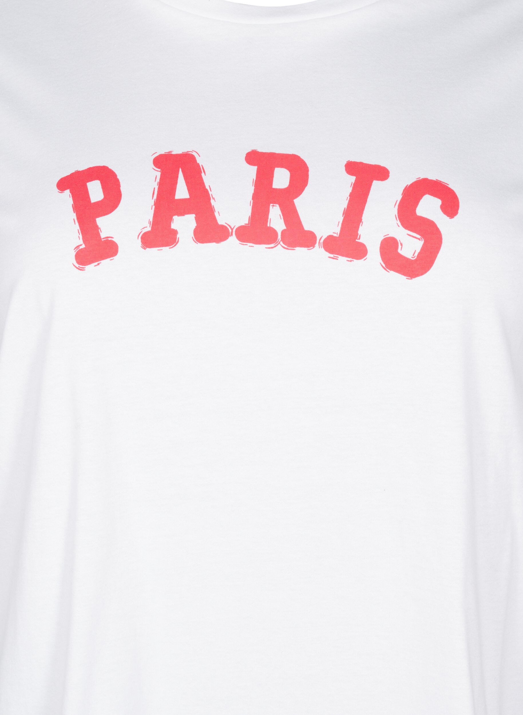 Zizzi T-shirt en coton biologique avec imprim&eacute;, Bright White Printet, Packshot image number 2