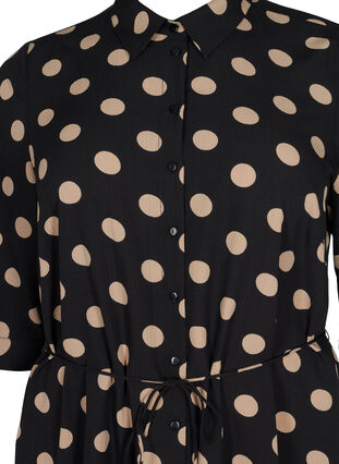 FLASH - Robe chemise à pois, Black Brown Dot, Packshot image number 2