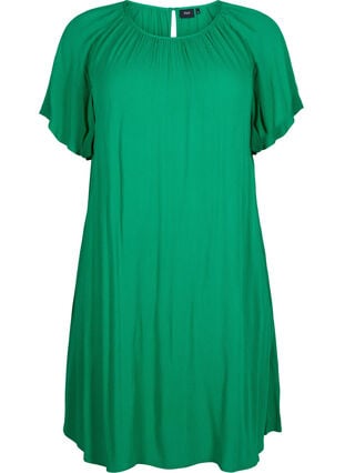 Viscose jurk met korte mouwen, Jolly Green, Packshot image number 0