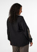 Chemise en viscose avec manches brod&eacute;es, Noir, Model image number 2