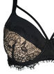 Soutien-gorge rembourré avec dentelle et lacet, Black, Packshot image number 2
