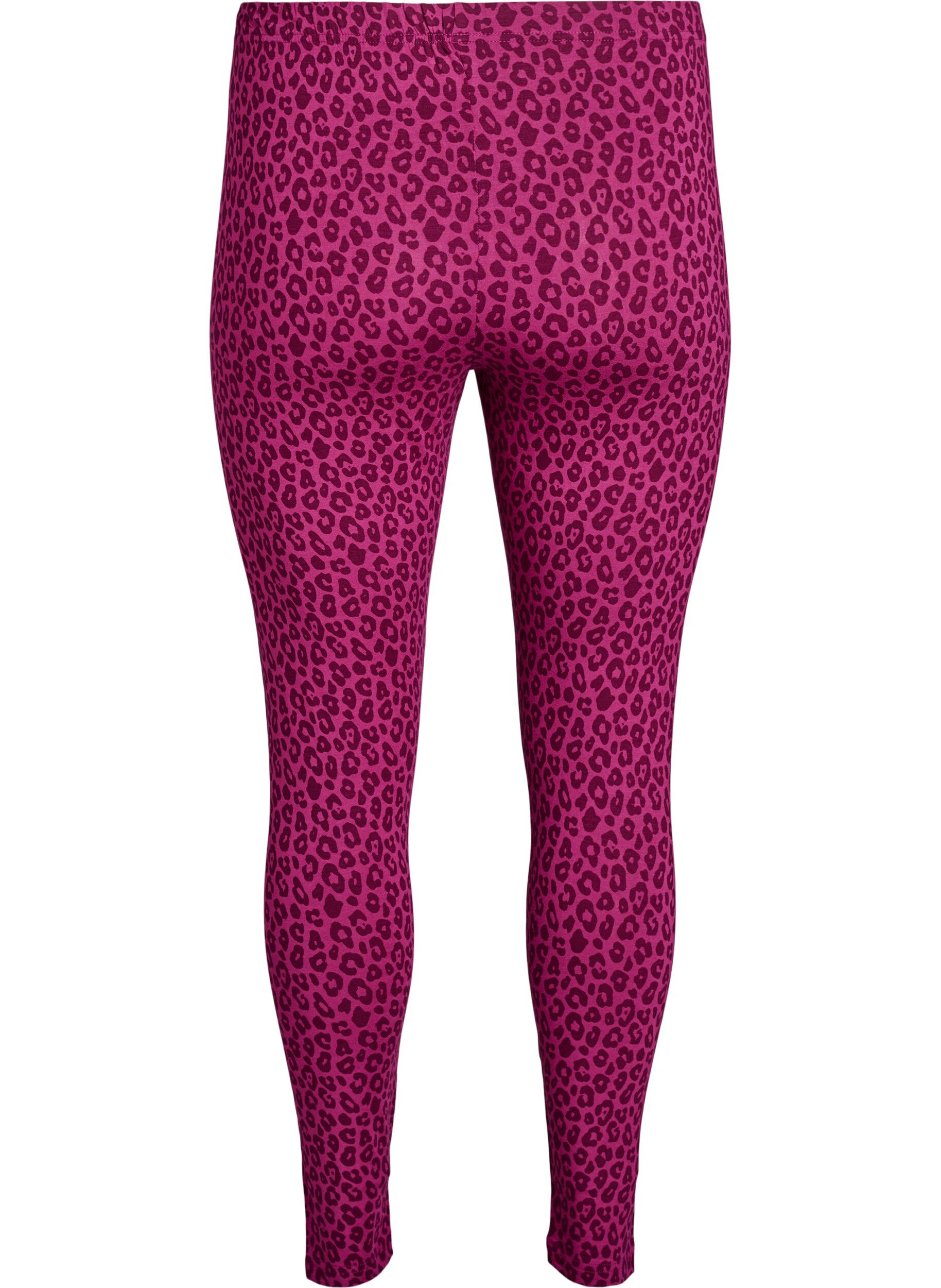 ZizziEnkellange leggings in viscose stof, Roze, Packshot image number 1