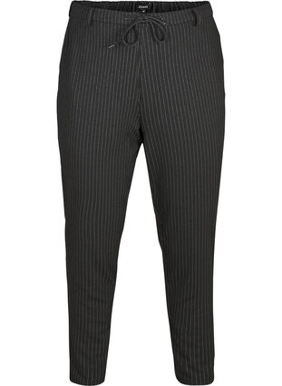 Cropped Maddison broek met strepen, Black w lurex, Packshot image number 0