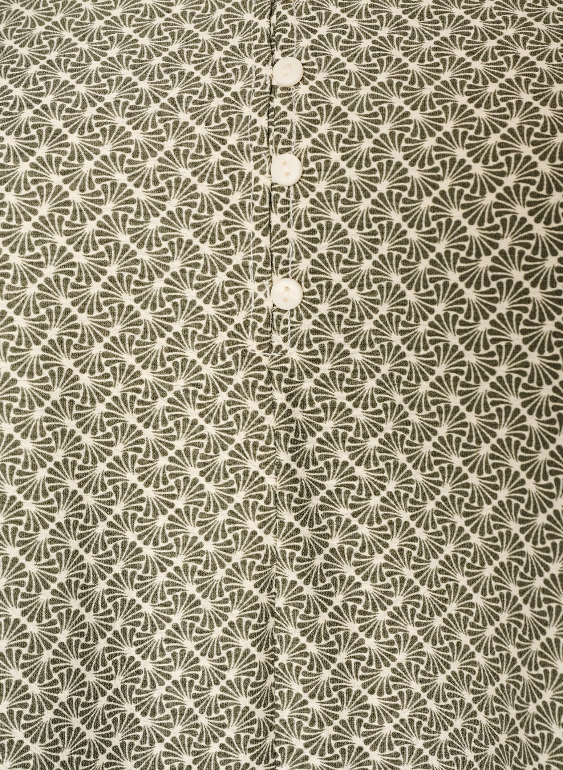 ZizziJurk van viscose met patroon en lange mouwen, Groen, Packshot image number 2