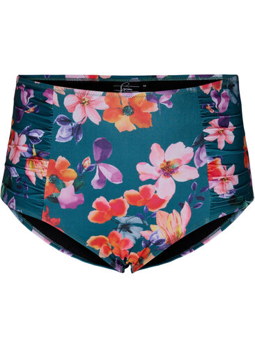 Gebloemd bikinibroekje met high waist, Meave Print, Packshot image number 0
