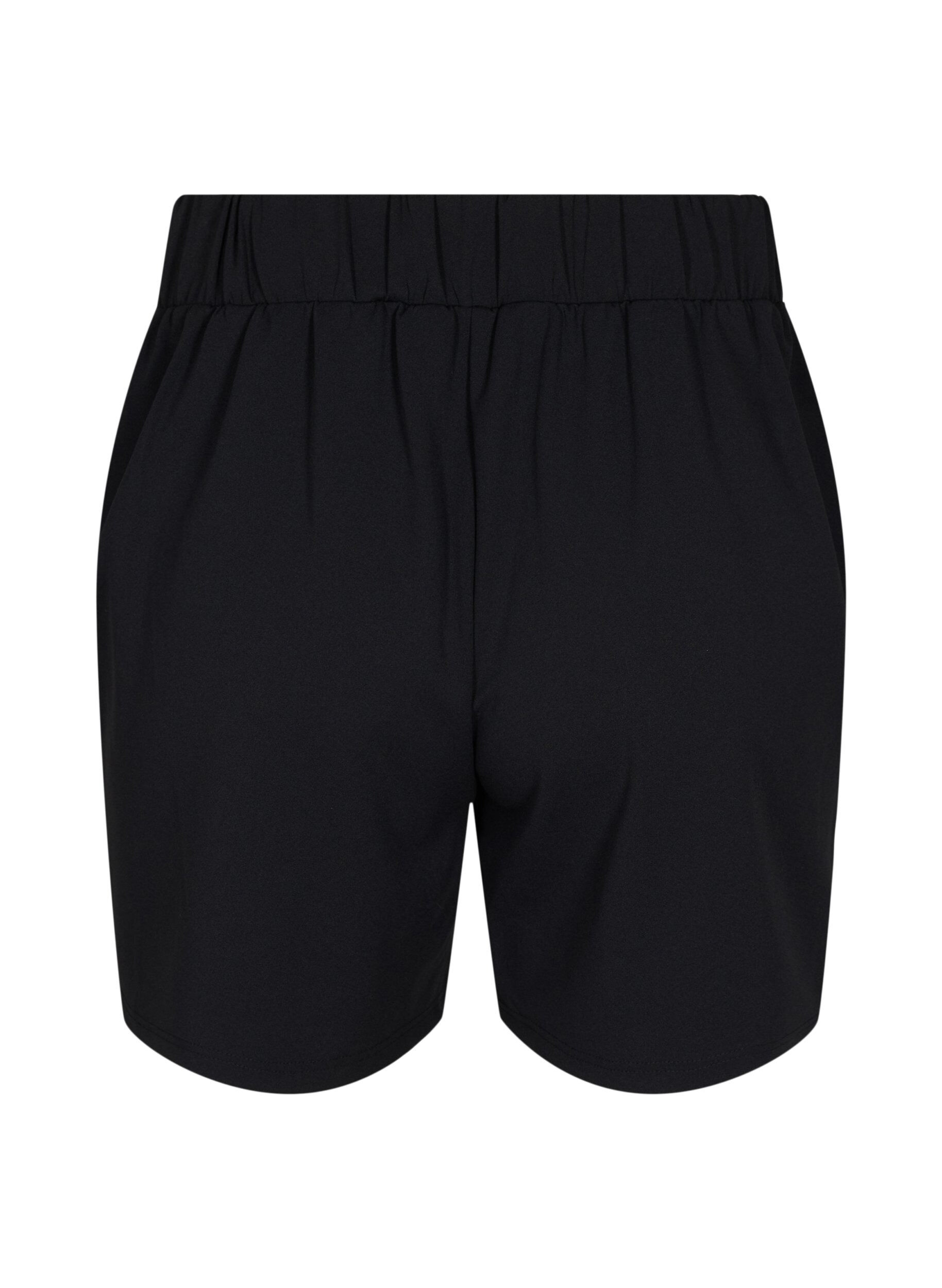ZizziKorte broek met zakken en losse pasvorm, Zwart, Packshot image number 1