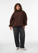 Veste teddy avec finitions en broderie anglaise et col montant, Marron, Model image number 1