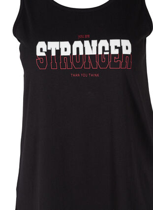 Haut d'entraînement sans manches en coton avec imprimé, Black Stronger, Packshot image number 2