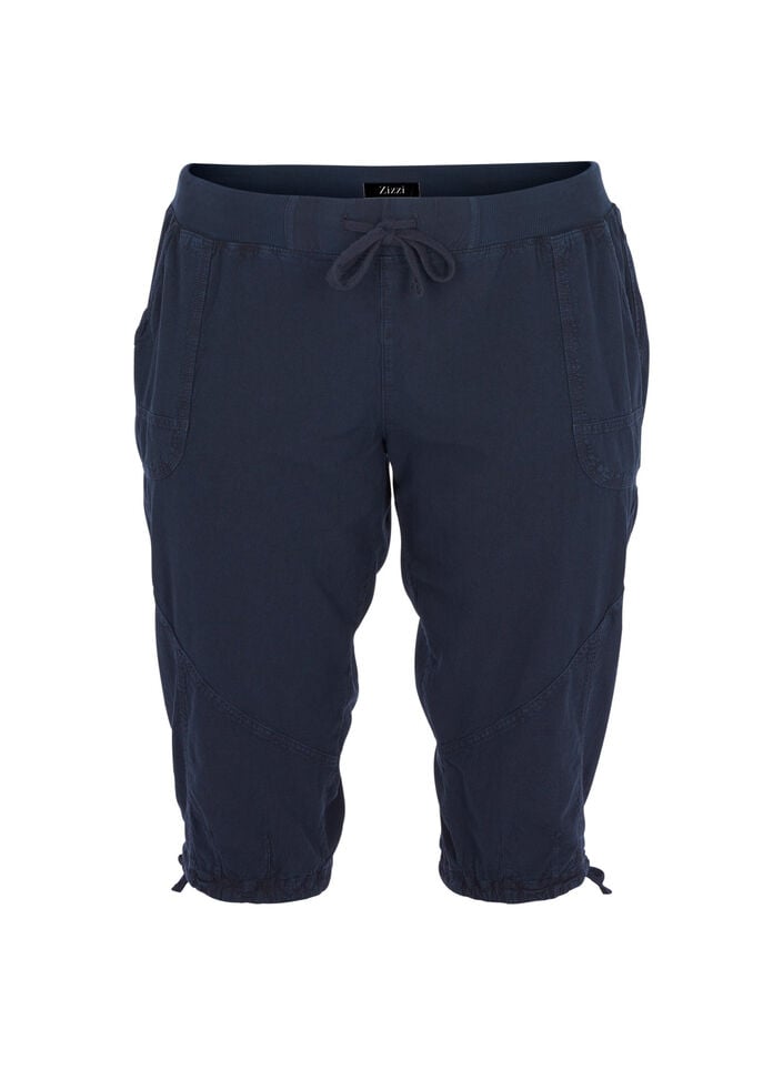 Katoenen Capri-broek, Blauw, Packshot image number 0