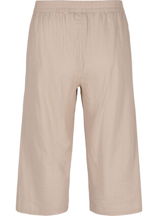 Pantalon 7/8 en coton mélangé avec du lin, Simply Taupe, Packshot image number 1