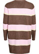 Cardigan long en tricot avec rayures larges, Marron, Packshot image number 1