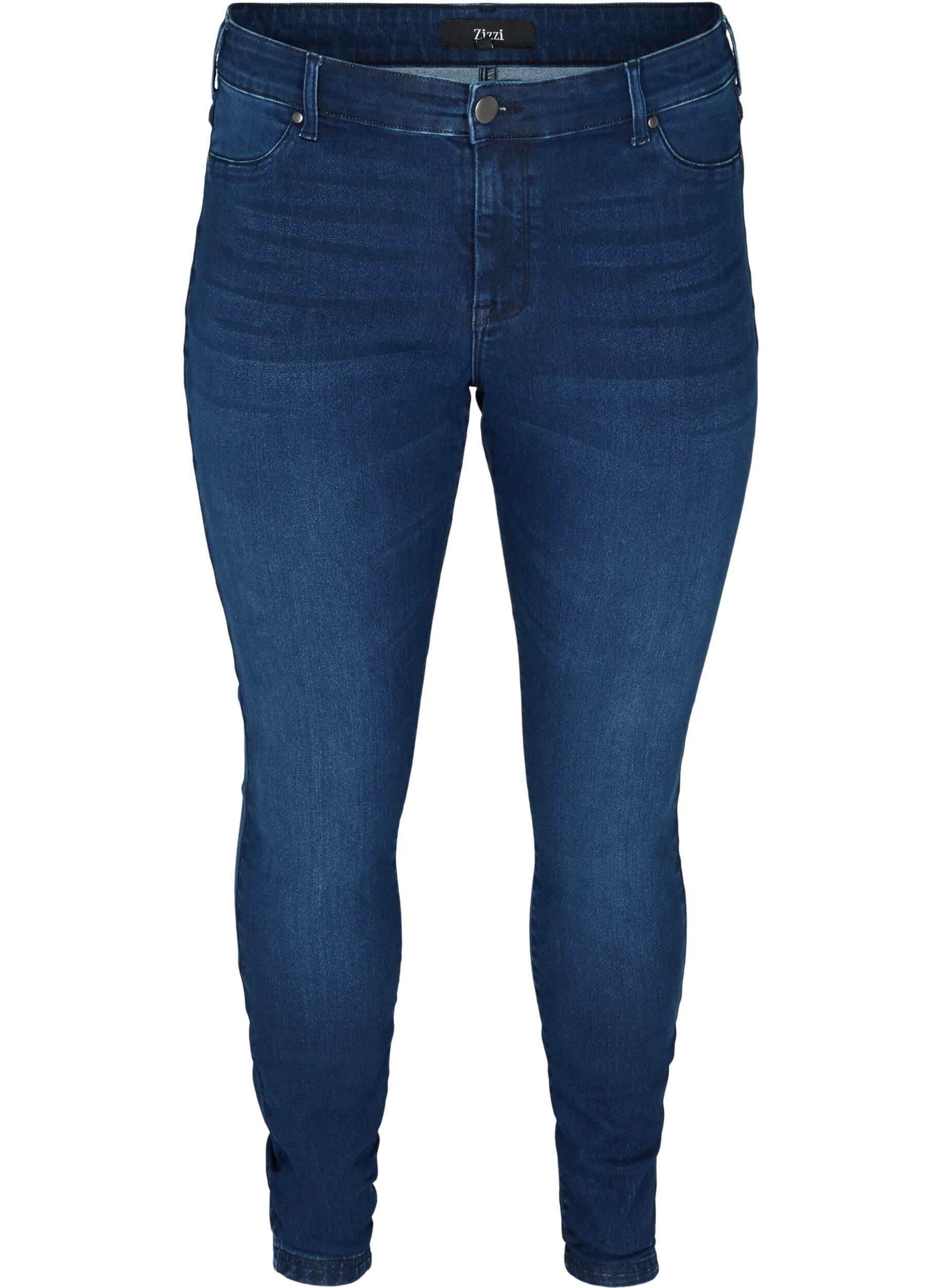 Zizzi Jeggings en coton m&eacute;lang&eacute;, Dark blue denim, Packshot image number 0