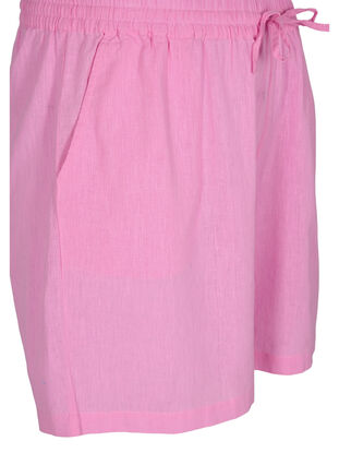 Losse korte broek van katoenmix met linnen, Begonia Pink, Packshot image number 2