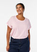 T-shirt met korte mouwen van katoenmix, Roze, Model image number 0